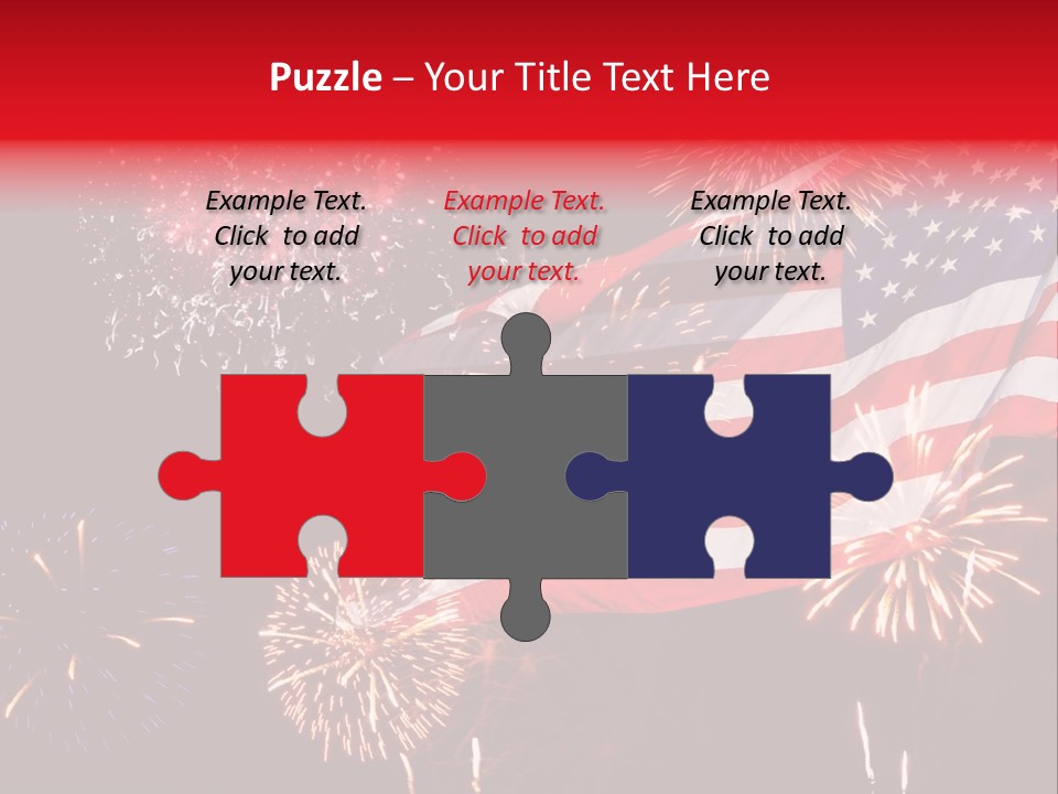 An American Flag With Fireworks In The Background PowerPoint Template