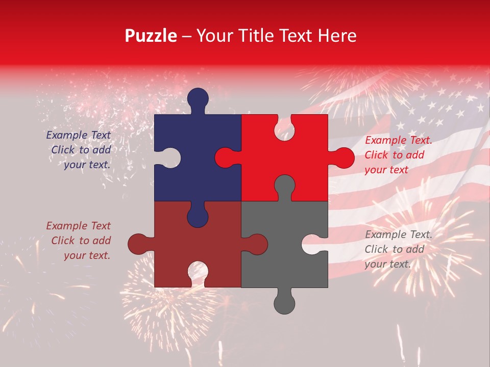 An American Flag With Fireworks In The Background PowerPoint Template