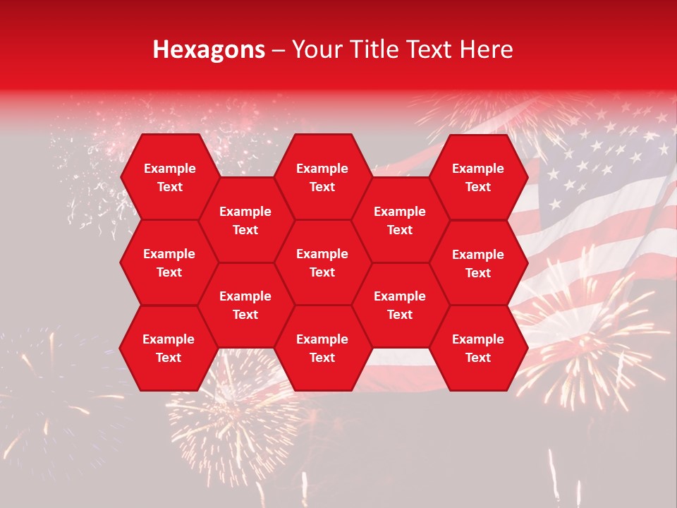 An American Flag With Fireworks In The Background PowerPoint Template