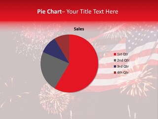 An American Flag With Fireworks In The Background PowerPoint Template