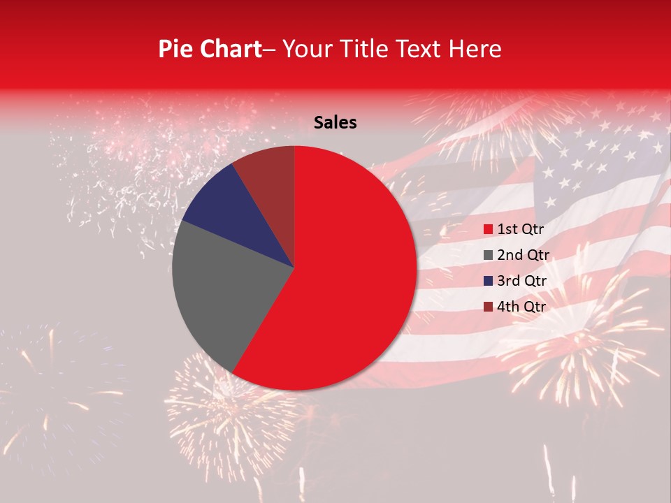 An American Flag With Fireworks In The Background PowerPoint Template