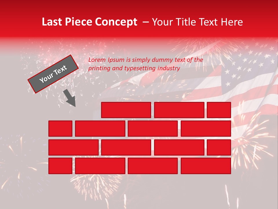 An American Flag With Fireworks In The Background PowerPoint Template
