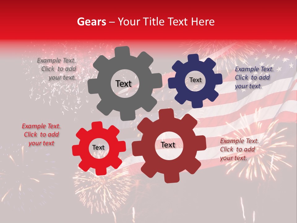 An American Flag With Fireworks In The Background PowerPoint Template