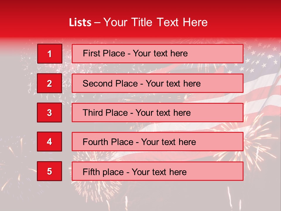 An American Flag With Fireworks In The Background PowerPoint Template