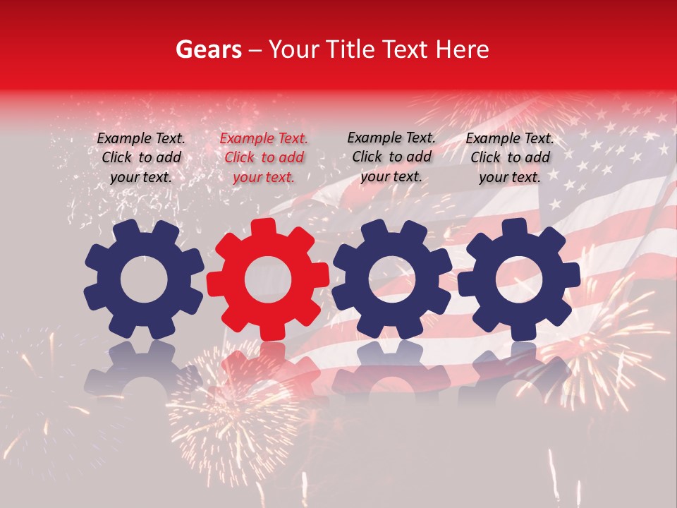 An American Flag With Fireworks In The Background PowerPoint Template