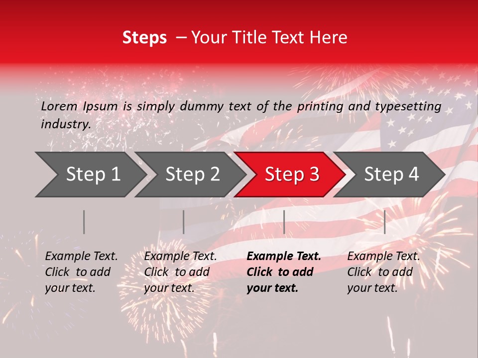 An American Flag With Fireworks In The Background PowerPoint Template