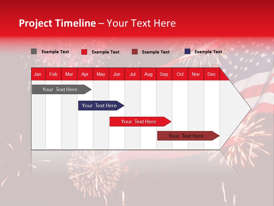An American Flag With Fireworks In The Background PowerPoint Template