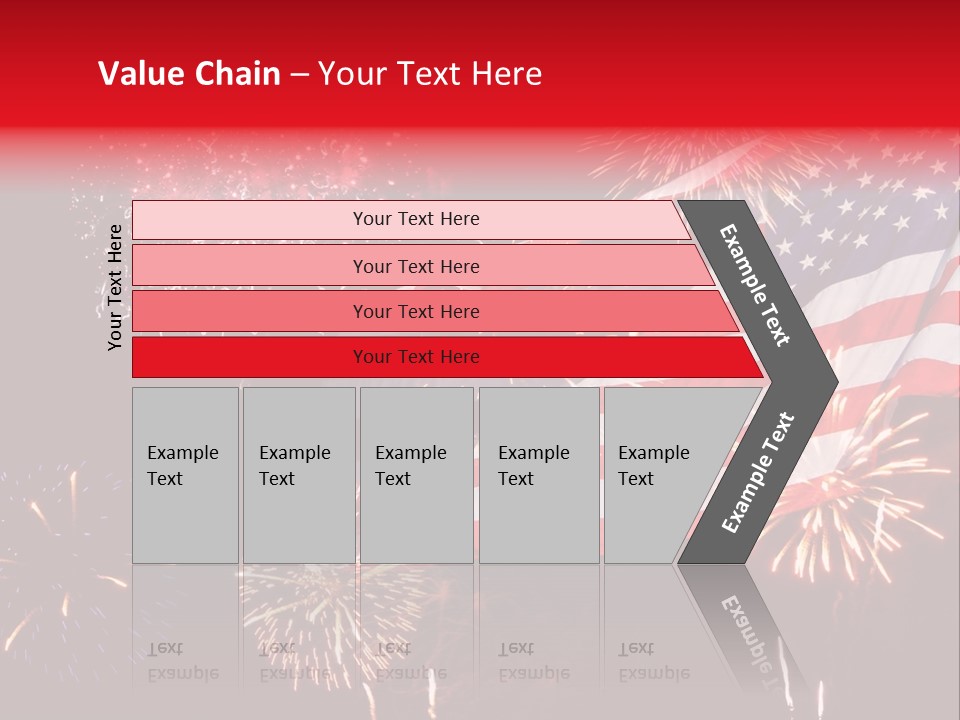 An American Flag With Fireworks In The Background PowerPoint Template
