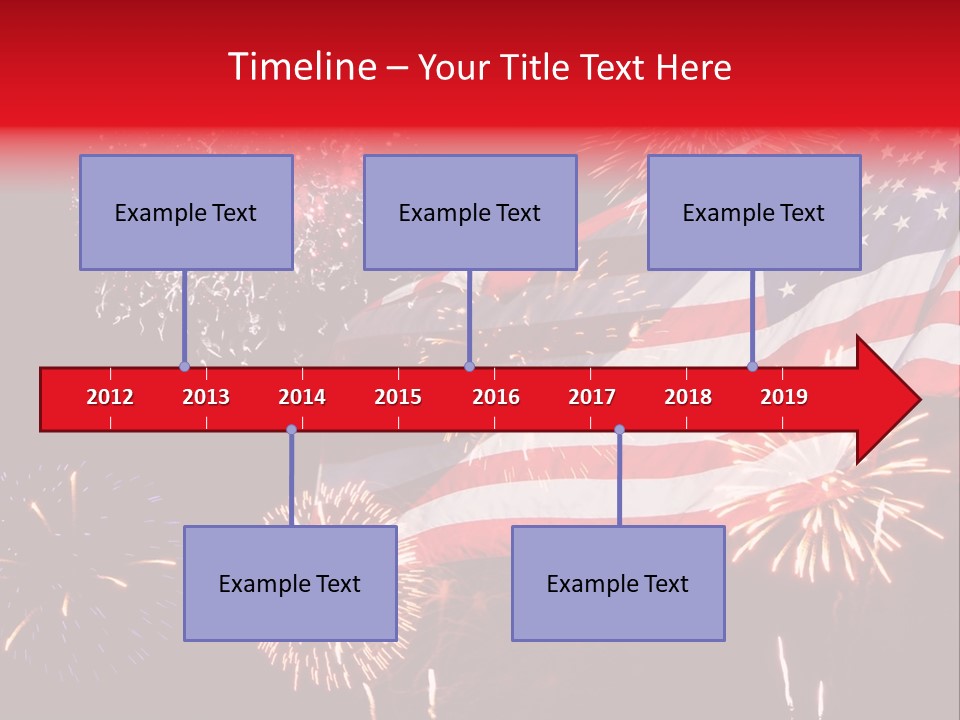 An American Flag With Fireworks In The Background PowerPoint Template