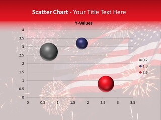 An American Flag With Fireworks In The Background PowerPoint Template
