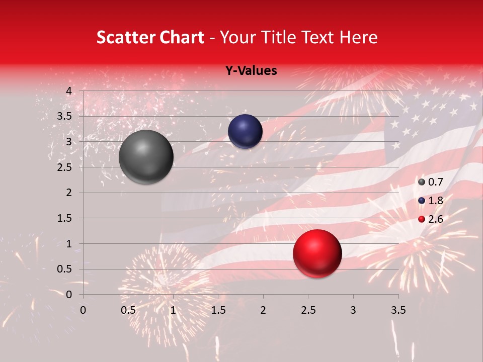 An American Flag With Fireworks In The Background PowerPoint Template