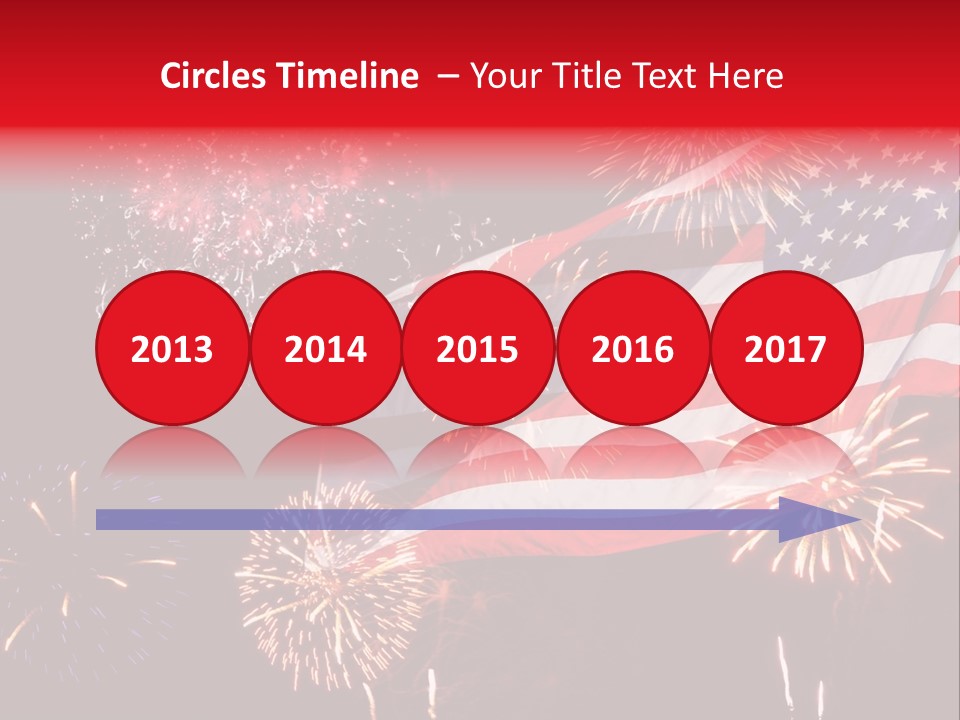 An American Flag With Fireworks In The Background PowerPoint Template