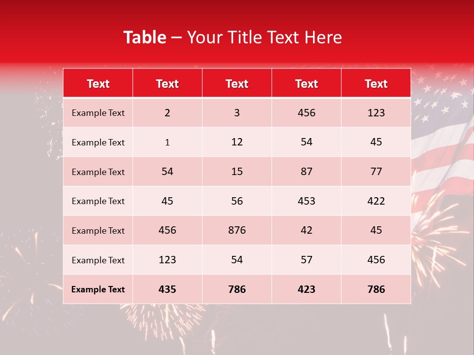 An American Flag With Fireworks In The Background PowerPoint Template