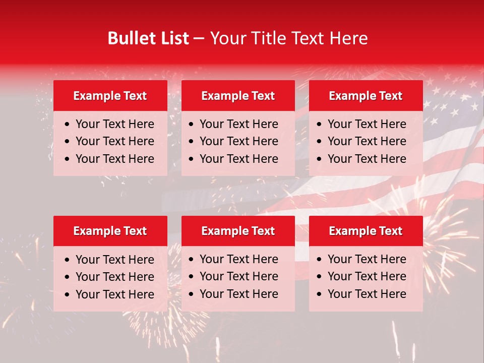 An American Flag With Fireworks In The Background PowerPoint Template