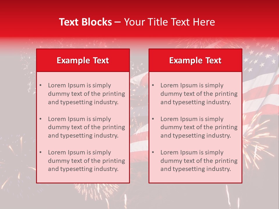 An American Flag With Fireworks In The Background PowerPoint Template