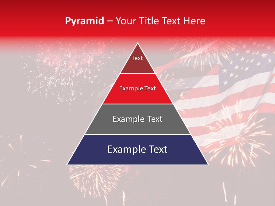 An American Flag With Fireworks In The Background PowerPoint Template
