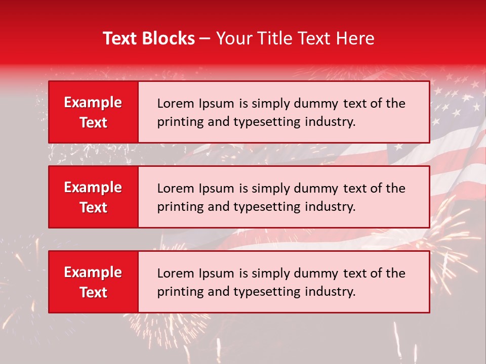 An American Flag With Fireworks In The Background PowerPoint Template