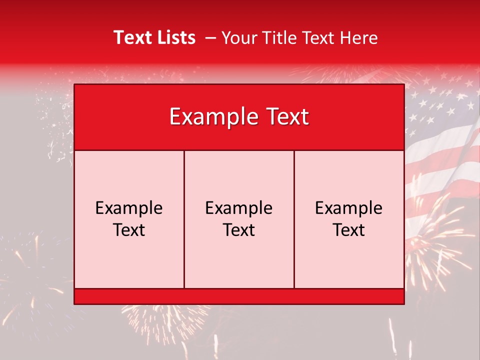 An American Flag With Fireworks In The Background PowerPoint Template