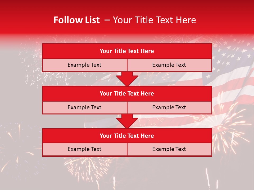 An American Flag With Fireworks In The Background PowerPoint Template