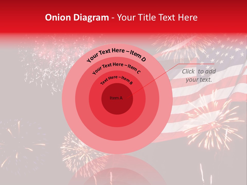 An American Flag With Fireworks In The Background PowerPoint Template