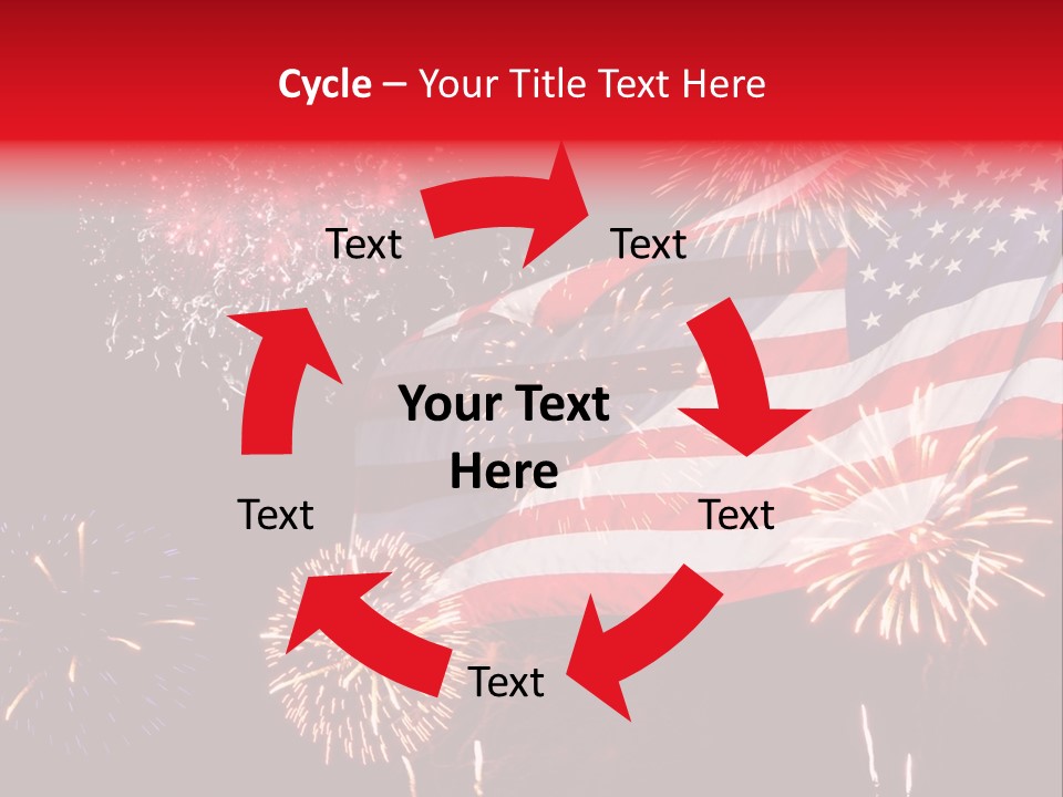 An American Flag With Fireworks In The Background PowerPoint Template