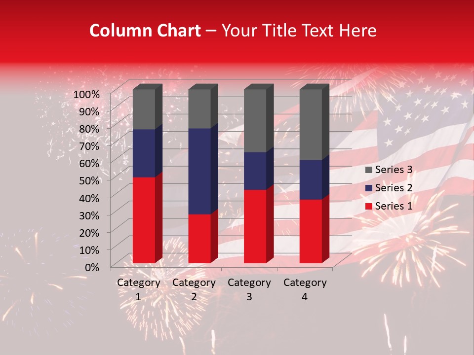 An American Flag With Fireworks In The Background PowerPoint Template