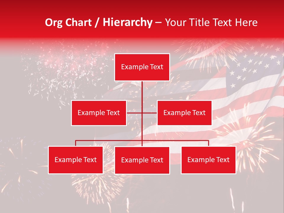 An American Flag With Fireworks In The Background PowerPoint Template