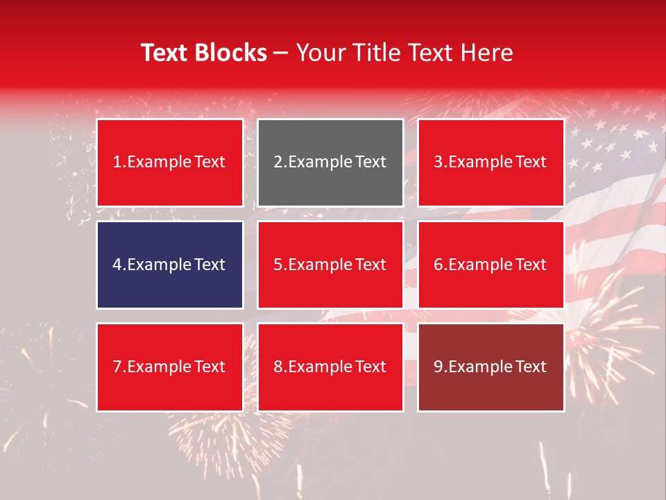 An American Flag With Fireworks In The Background PowerPoint Template