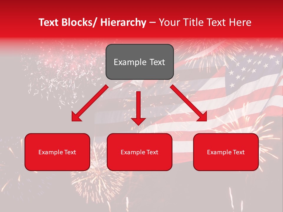 An American Flag With Fireworks In The Background PowerPoint Template