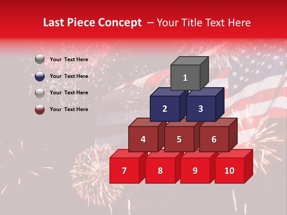 An American Flag With Fireworks In The Background PowerPoint Template