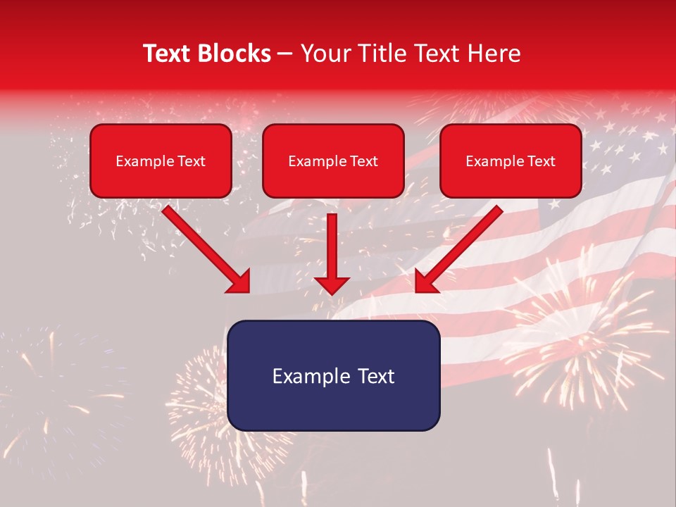 An American Flag With Fireworks In The Background PowerPoint Template