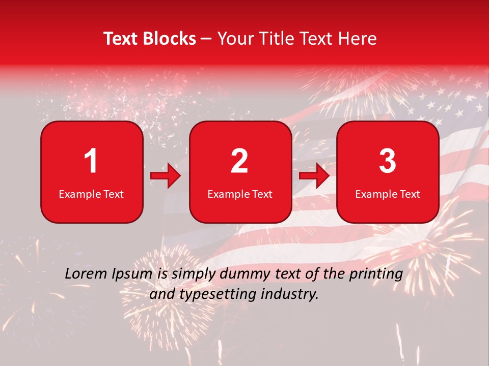 An American Flag With Fireworks In The Background PowerPoint Template