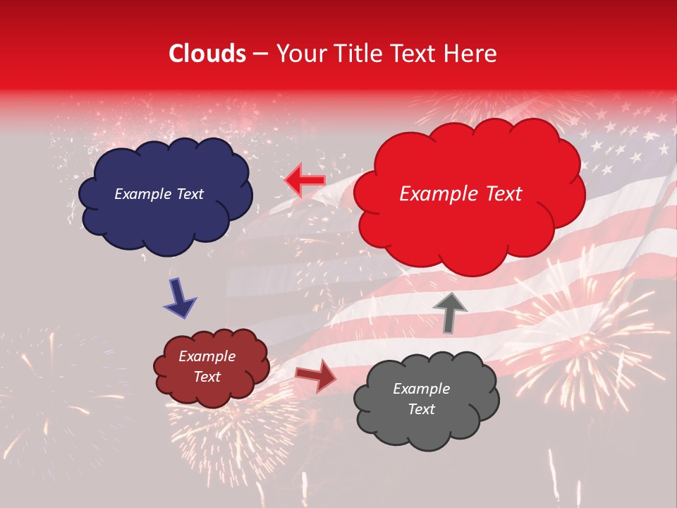 An American Flag With Fireworks In The Background PowerPoint Template