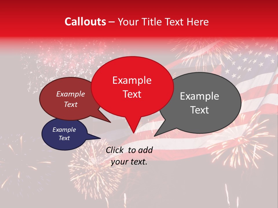 An American Flag With Fireworks In The Background PowerPoint Template