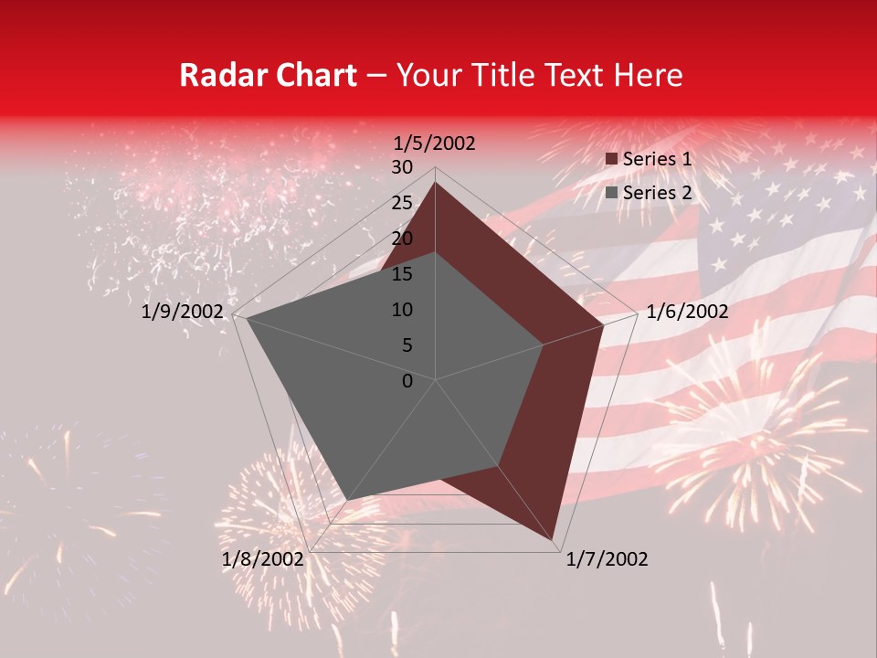 An American Flag With Fireworks In The Background PowerPoint Template