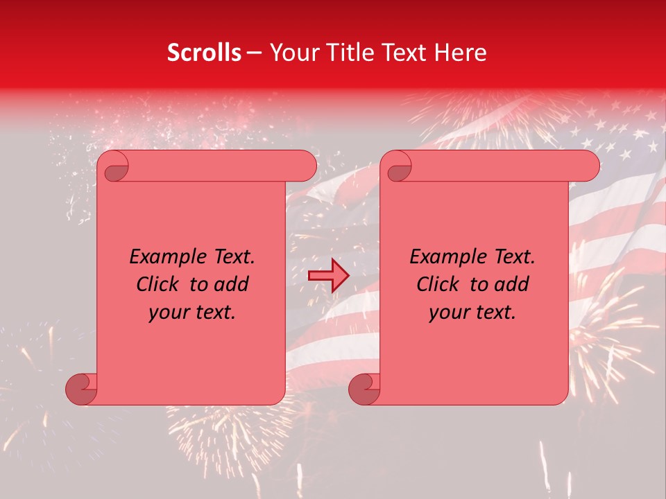 An American Flag With Fireworks In The Background PowerPoint Template