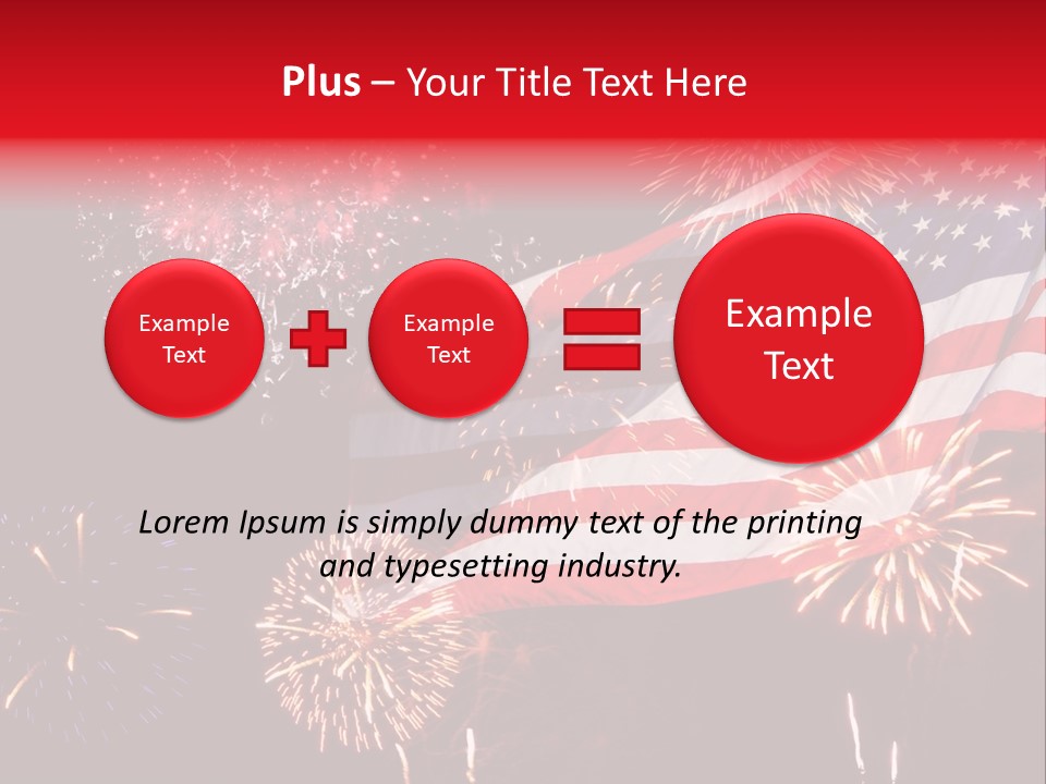 An American Flag With Fireworks In The Background PowerPoint Template