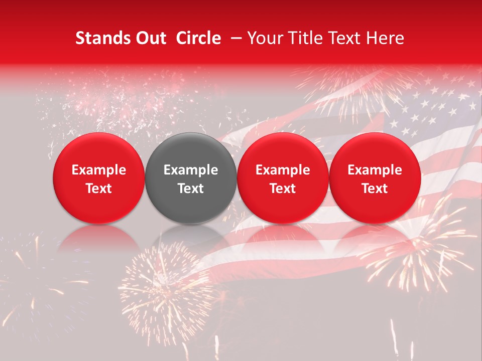 An American Flag With Fireworks In The Background PowerPoint Template