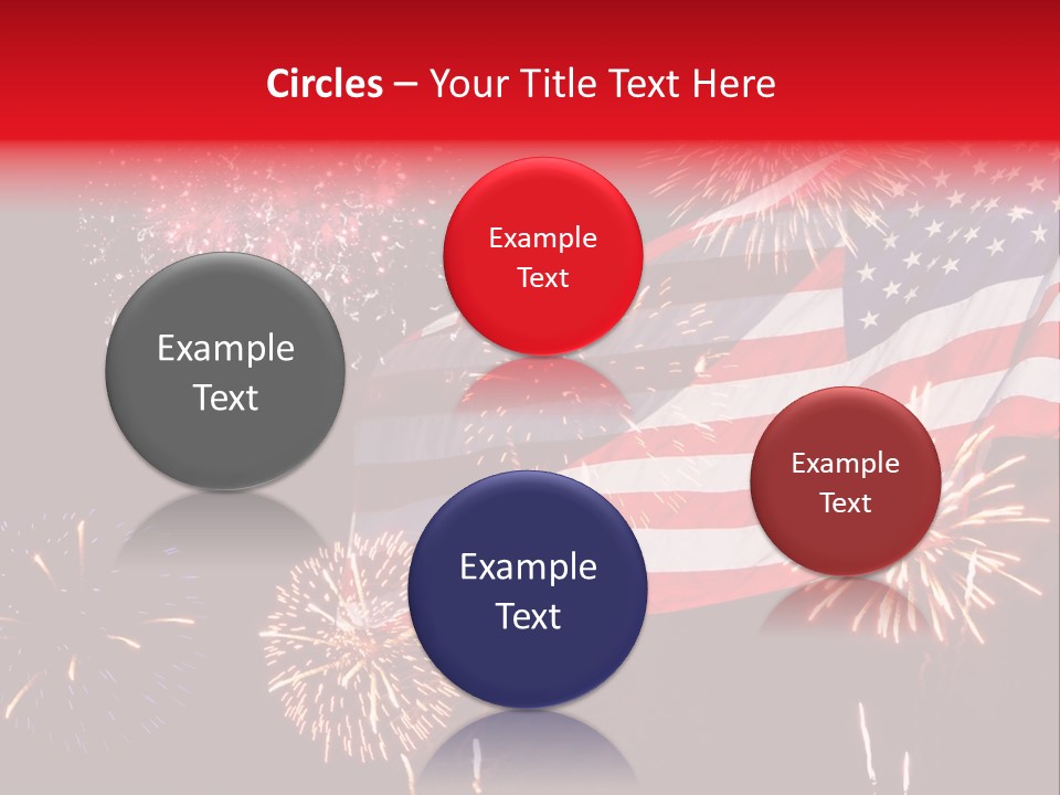 An American Flag With Fireworks In The Background PowerPoint Template