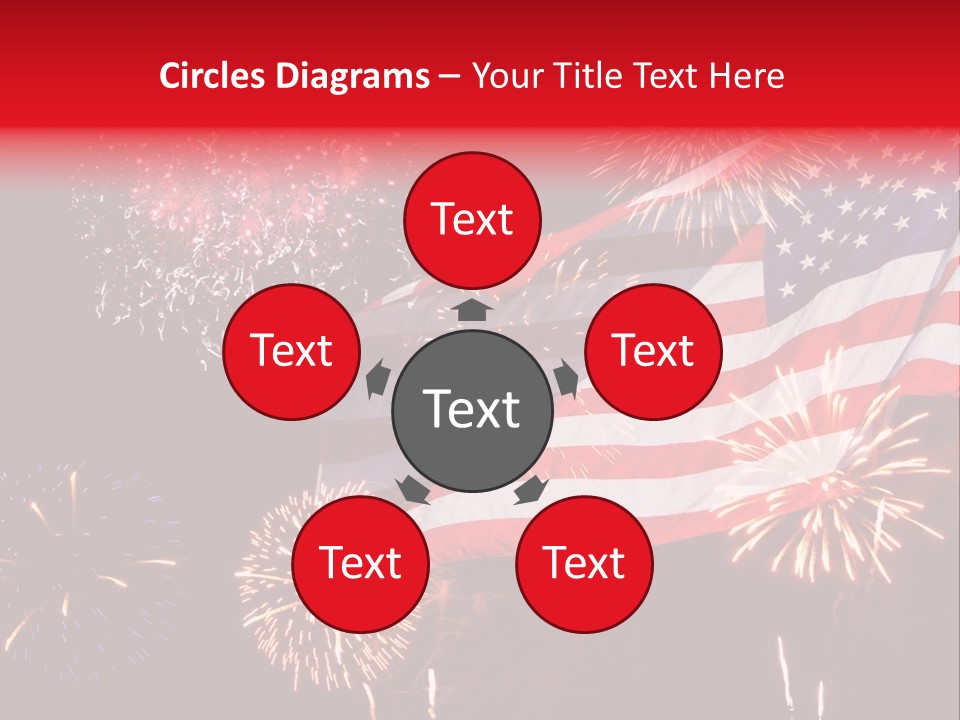 An American Flag With Fireworks In The Background PowerPoint Template