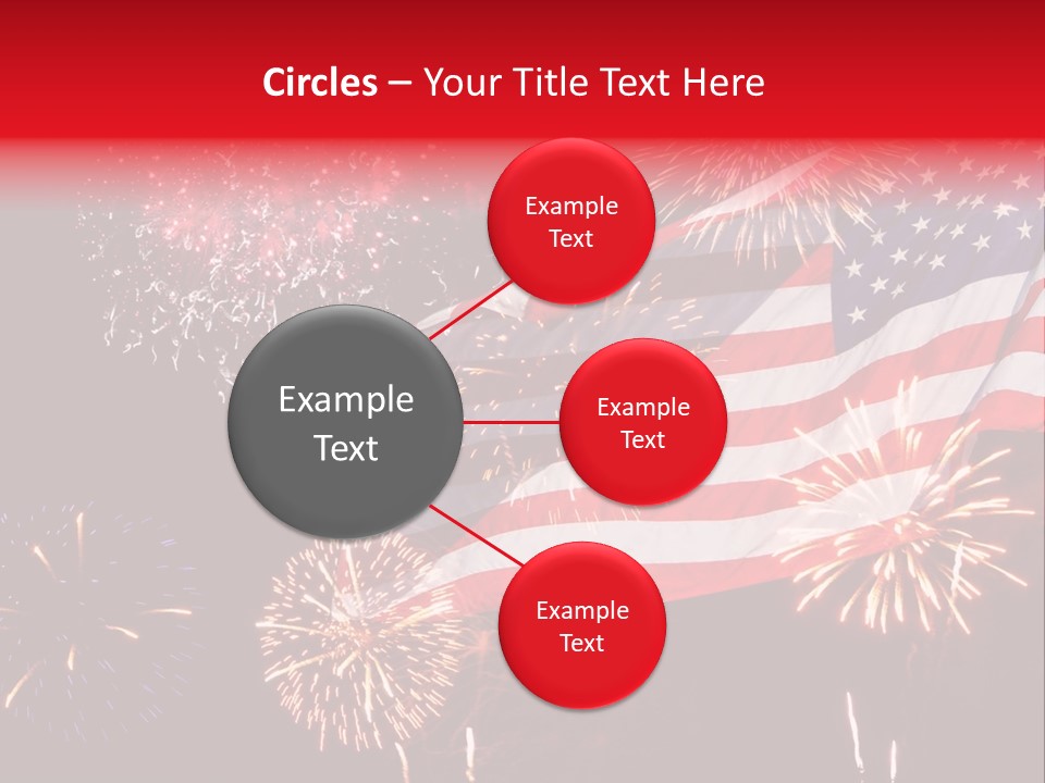 An American Flag With Fireworks In The Background PowerPoint Template