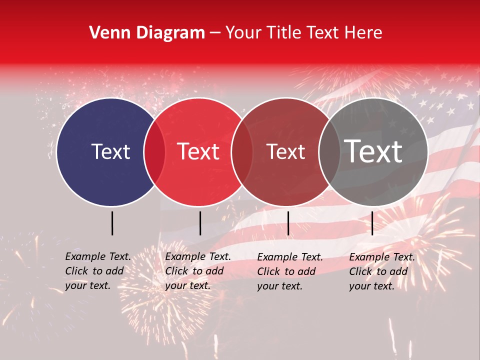An American Flag With Fireworks In The Background PowerPoint Template