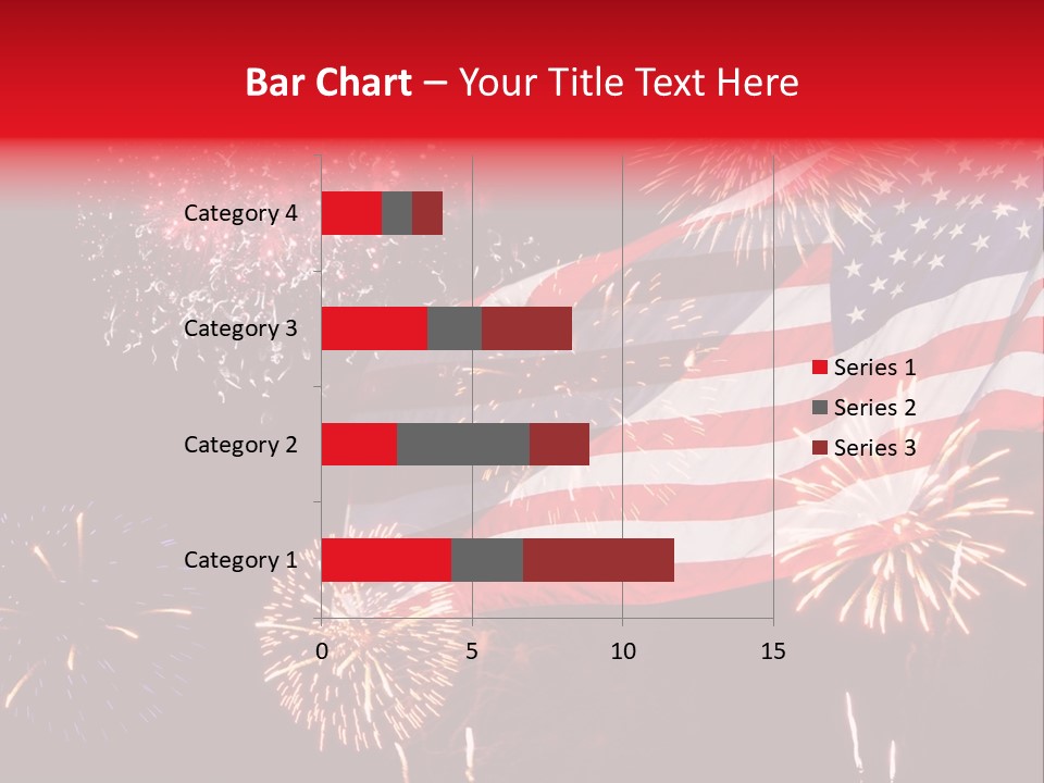 An American Flag With Fireworks In The Background PowerPoint Template