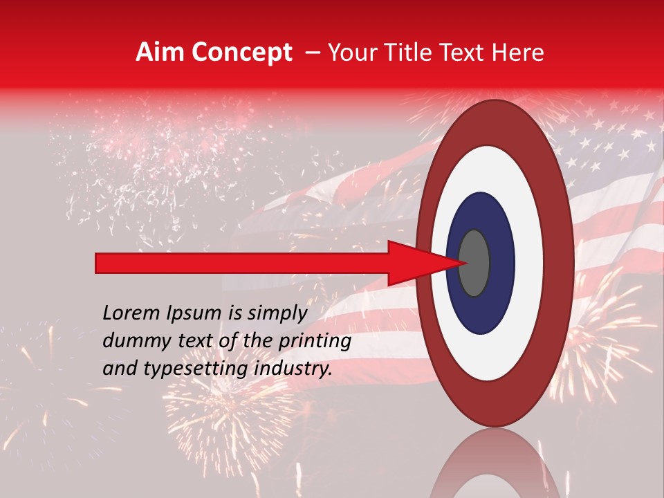An American Flag With Fireworks In The Background PowerPoint Template