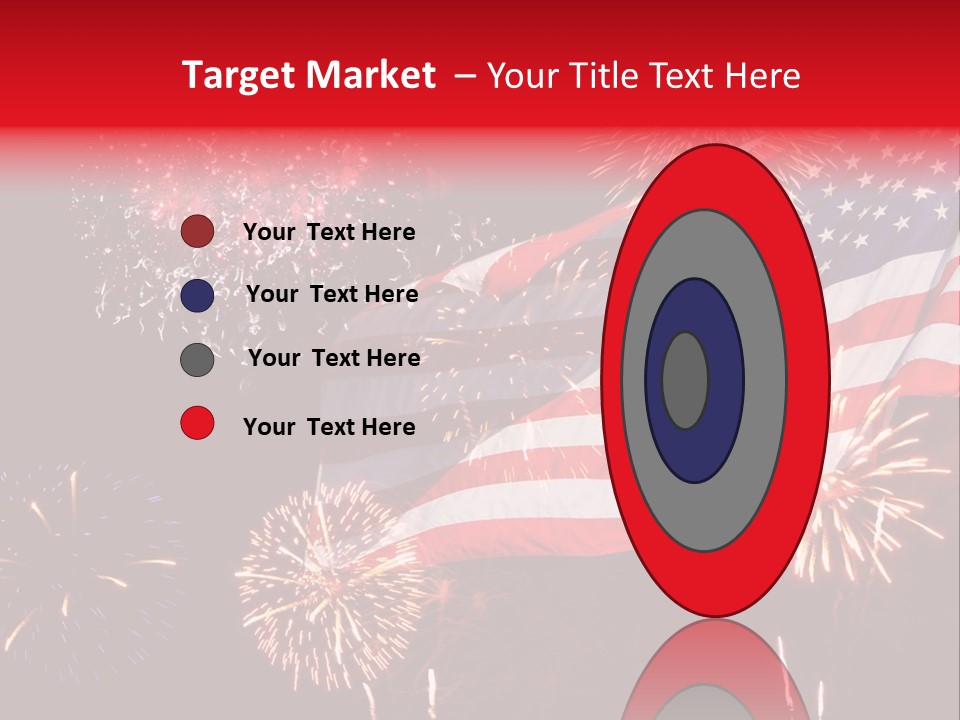 An American Flag With Fireworks In The Background PowerPoint Template