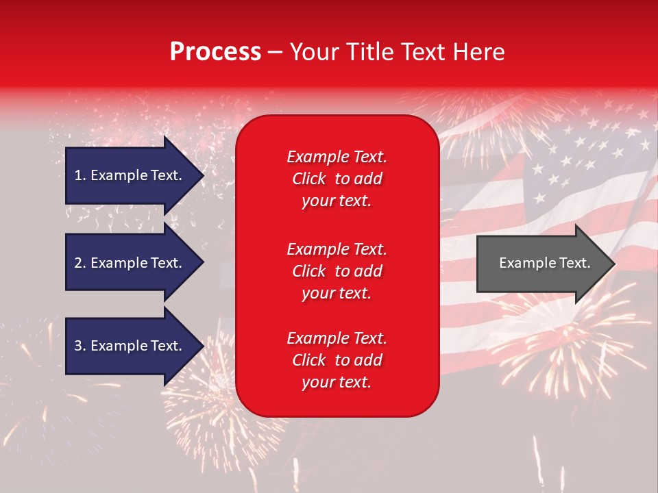 An American Flag With Fireworks In The Background PowerPoint Template