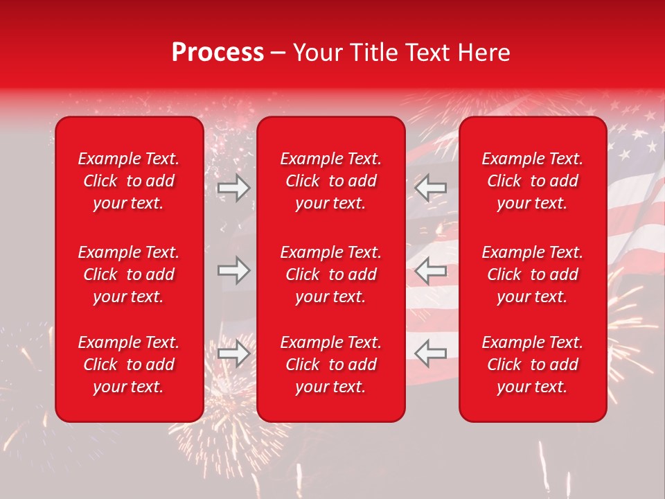 An American Flag With Fireworks In The Background PowerPoint Template