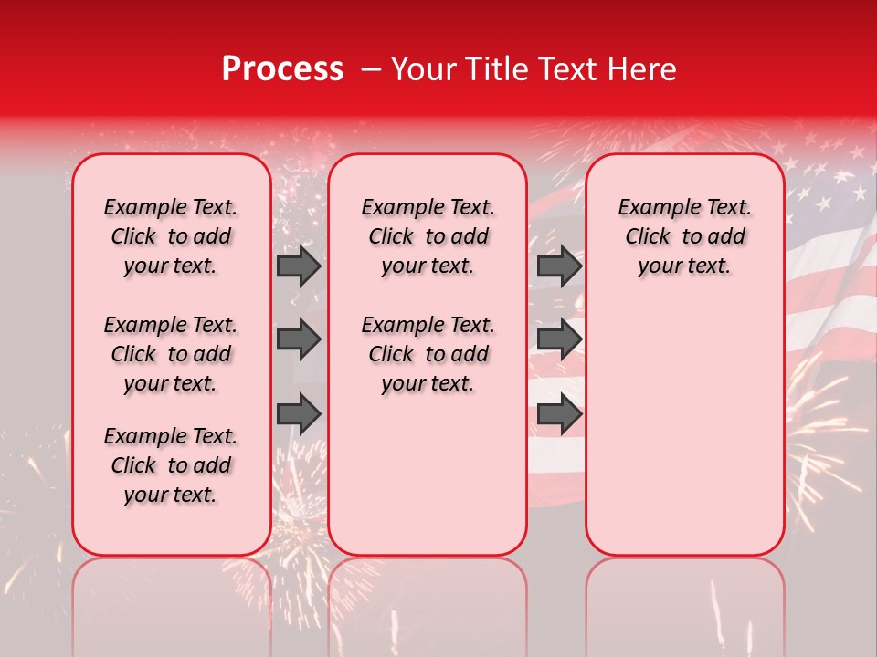 An American Flag With Fireworks In The Background PowerPoint Template