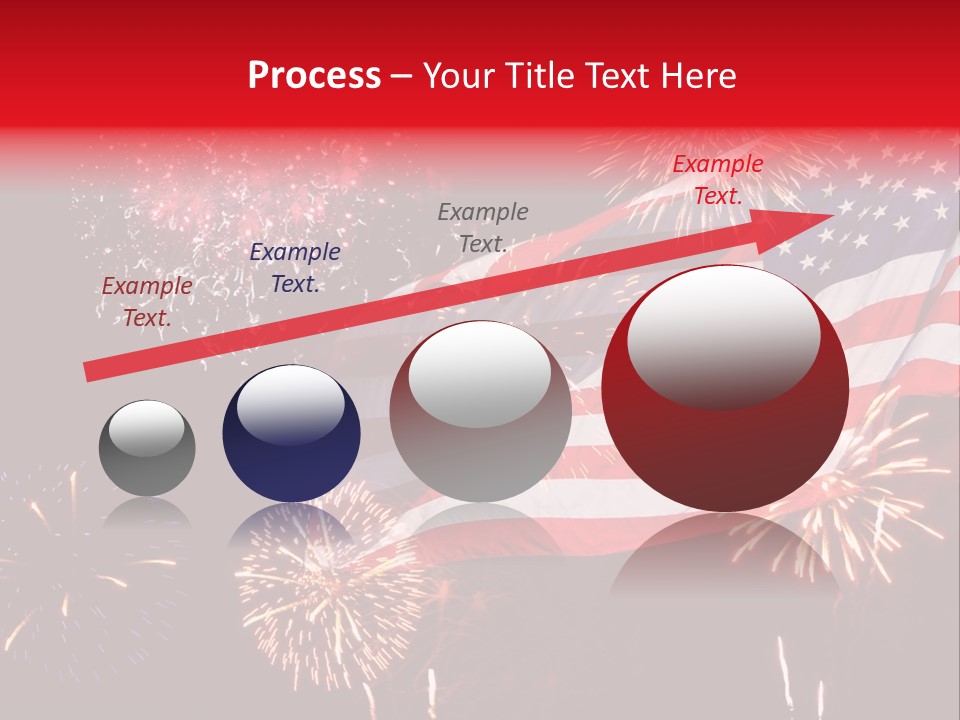 An American Flag With Fireworks In The Background PowerPoint Template