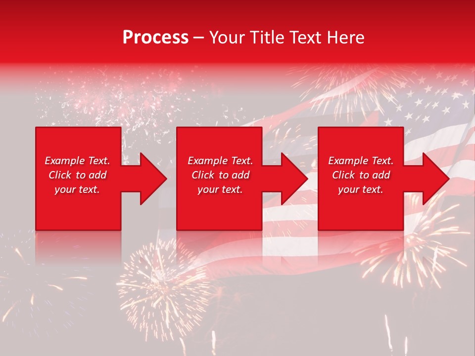 An American Flag With Fireworks In The Background PowerPoint Template
